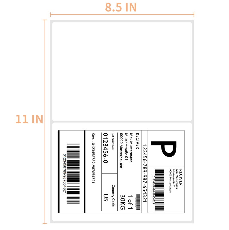 Immuson Shipping Labels with Rounded Corner, 8.27 x 5.32 Inches Half Sheet Self Adhesive Shipping Address Labels for Laser and Inkjet Printer, 200 Labels - Image 2